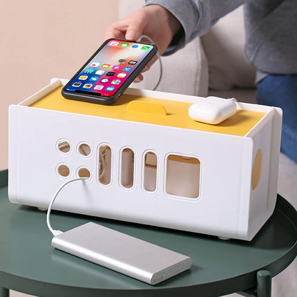 Power Strip Storage Box Plastic Wire Organizer Holder Charger Socket Management