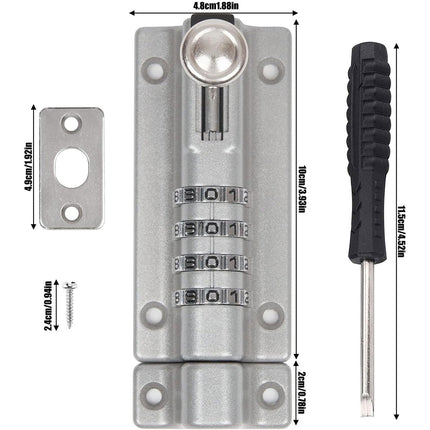 Waterproof Cipher Door Lock Heavy Duty Bolt Outdoor Security Anti Theft Catch