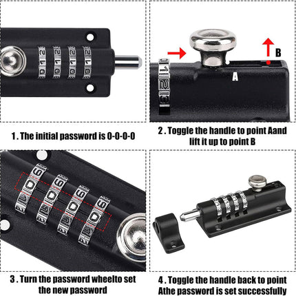 Waterproof Cipher Door Lock Heavy Duty Bolt Outdoor Security Anti Theft Catch