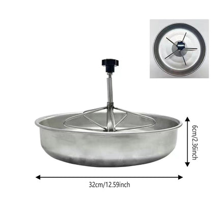 Piglet Feeding Trough Stainless Steel Round Basin Feeder Bowl for Farm Livestock