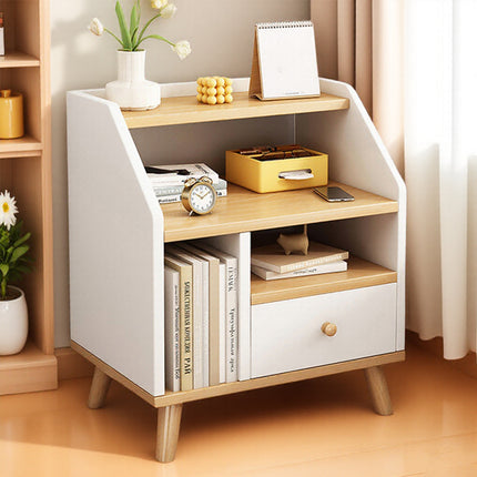 Bedside Cabinet Modern Small Bedroom Storage Nightstand Space Saving Durable