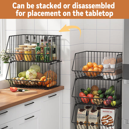 5-Layer Kitchen Storage Rack Rolling Cart Durable for Fruits Vegetables Pantry