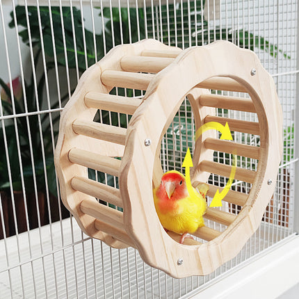 Wooden Parrot Toy Bird Cage Climbing Ladder Swing Stand Play Accessories