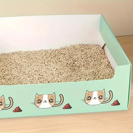 6PCS Foldable Cat Litter Box Disposable Toilet Tray For Outdoor Travel Cleaning