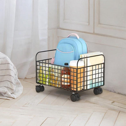 Under-Table Movable Storage Rack with Wheels for Office Home Kitchen Durable