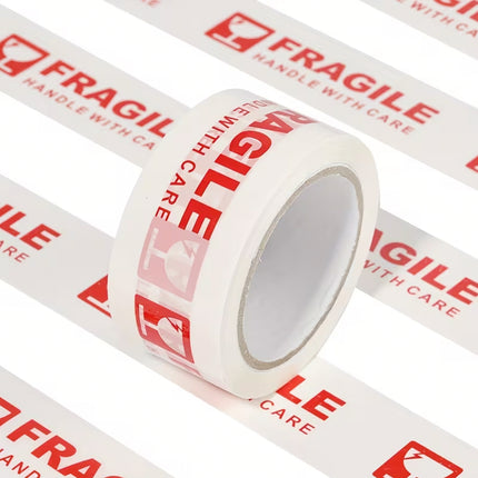 Fragile Handle With Care Tape 5 Rolls 4.8cm x 100m White Red for Packing Moving