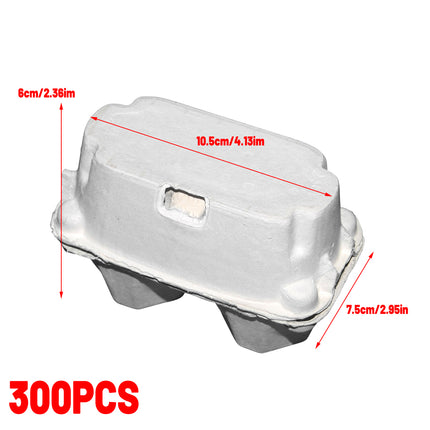 300PCS Paper Egg Tray 2 Slot Molded Pulp Leak-Proof for Egg Packaging Use