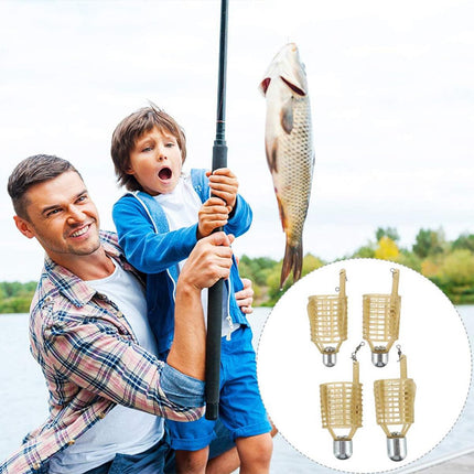 4PCS Fishing Bait Cage Nest Feeder Trap Durable Mesh Basket for Carp Fishing