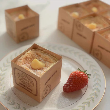 Cupcake Box Set 100pcs Kraft Paper Baking Mousse Cup Holders for Party Dessert
