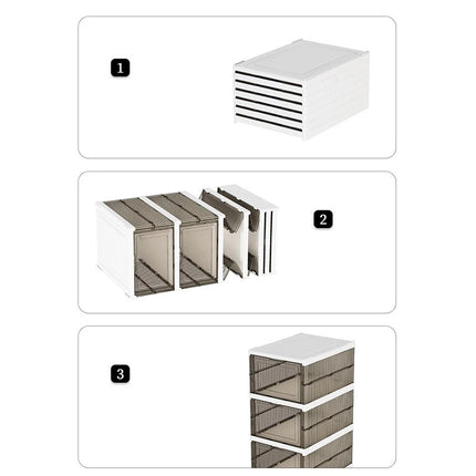 Home Foldable Shoe Box Dustproof Storage Thickened Movable Transparent Cabinet