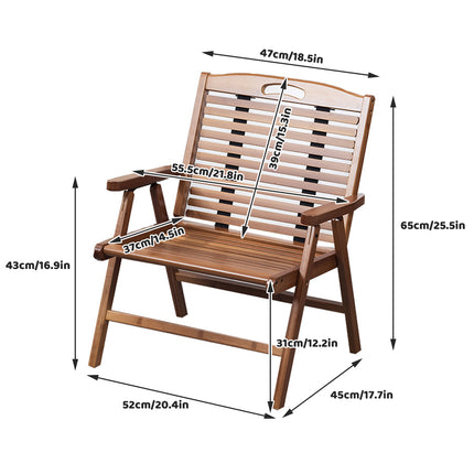 Bamboo Portable Foldable Chair With Backrest Breathable Sturdy Easy Storage