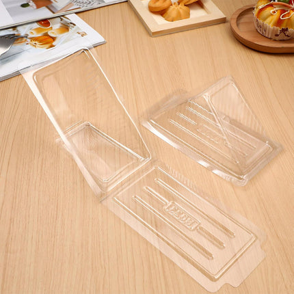 100pcs Transparent Sandwich Packaging Box Plastic Triangle for Baked Snacks