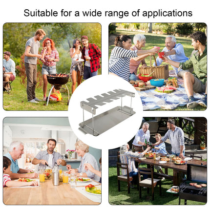 Stainless Steel Folding Chicken Rack Metal Grill Chicken Meat Holder Adjustable