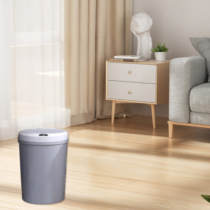 Smart Sensor Trash Can 12L Automatic Grey Waste Bin Electric Touchless Kitchen