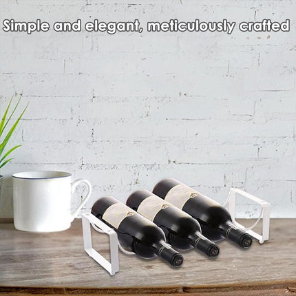 Iron Wine Rack Bottle Holder Metal Display Stand Tabletop Decorative Storage
