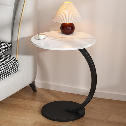 C Shaped Snack Side Table for Sofa Couch Small End Table for Living Room Bedroom