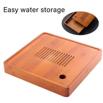 Elegant Bamboo Tea Tray Set Simple Tea Accessories Stand for Home and Office
