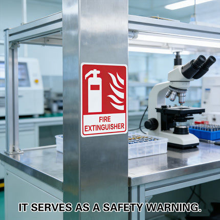 2PCS Fire Extinguisher PVC Sign Warning Safety Notice Building Warehouse Office