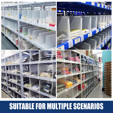 Shelf Dividers 5PCS White Snap On Partition 3 Sizes for Garage Warehouse Pantry