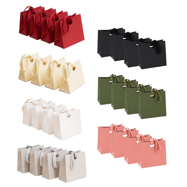 4PCS Paper Gift Bag with Ribbon Durable Gift Bags for Birthday Party Favors