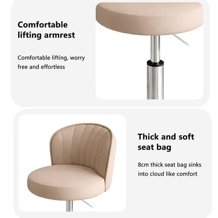 Adjustable Bar Stool with Backrest Swivel Gas Lift Kitchen Counter Chair