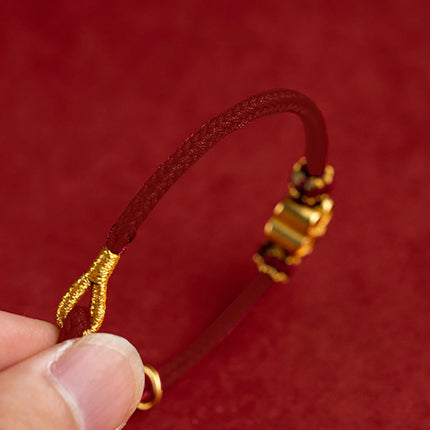 Hand-woven Knotted Red Rope Adjustable Size For Lovers Bracelet Jewelry Gifts