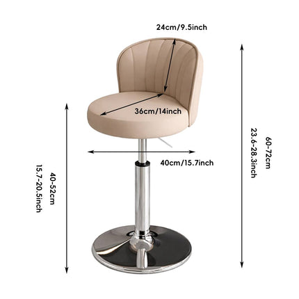 Adjustable Bar Stool with Backrest Swivel Gas Lift Kitchen Counter Chair