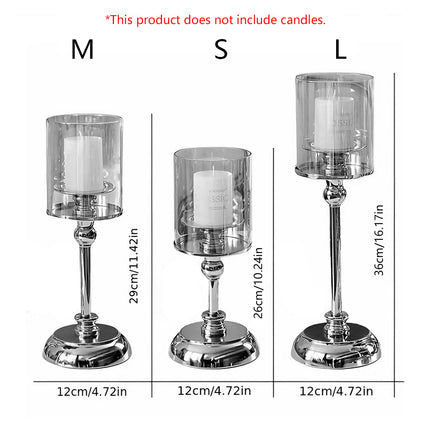 Metal Glass Candlestick Holder Decorative Table Ornaments Modern Home Decor