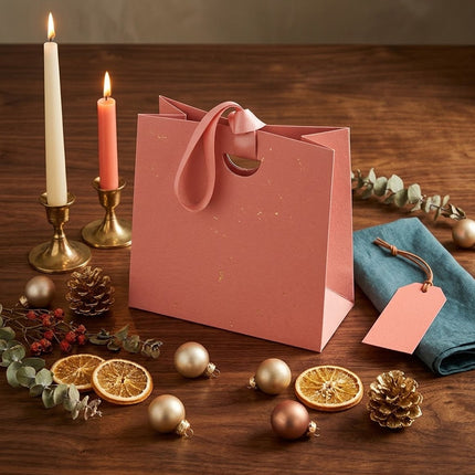 4PCS Paper Gift Bag with Ribbon Durable Gift Bags for Birthday Party Favors