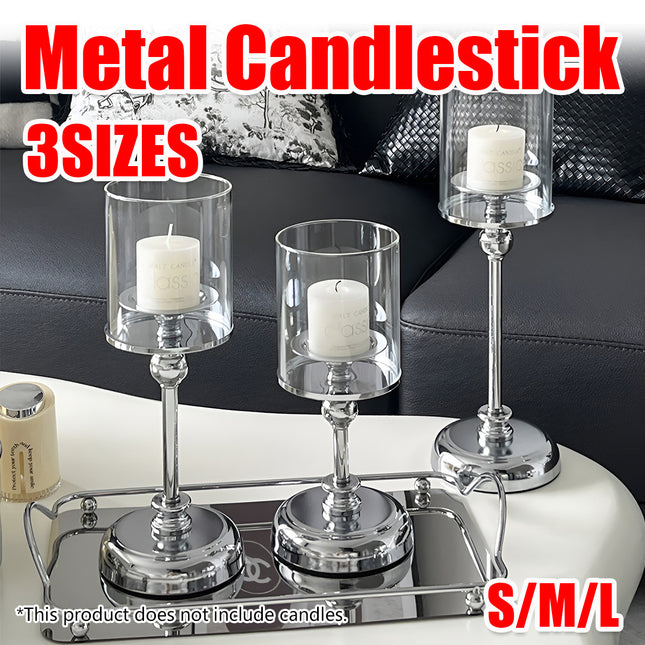 Metal Glass Candlestick Holder Decorative Table Ornaments Modern Home Decor