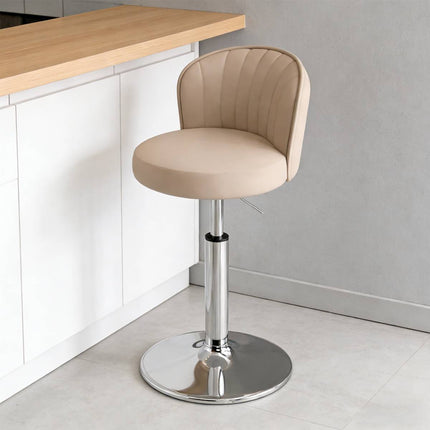 Adjustable Bar Stool with Backrest Swivel Gas Lift Kitchen Counter Chair