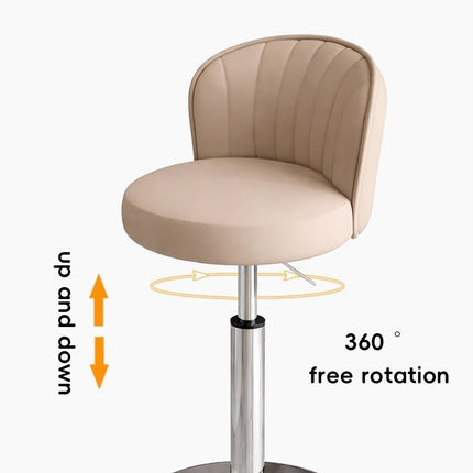Adjustable Bar Stool with Backrest Swivel Gas Lift Kitchen Counter Chair