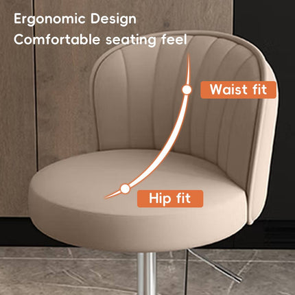 Adjustable Bar Stool with Backrest Swivel Gas Lift Kitchen Counter Chair