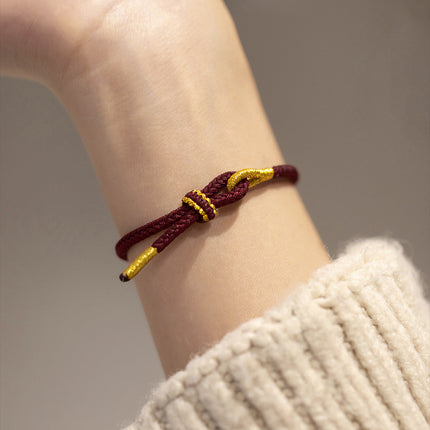 Hand-woven Knotted Red Rope Adjustable Size For Lovers Bracelet Jewelry Gifts