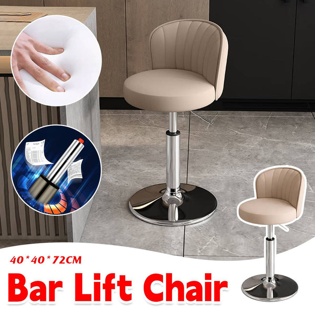 Adjustable Bar Stool with Backrest Swivel Gas Lift Kitchen Counter Chair