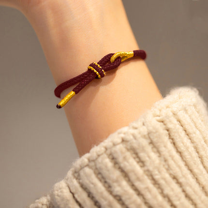 Hand-woven Knotted Red Rope Adjustable Size For Lovers Bracelet Jewelry Gifts
