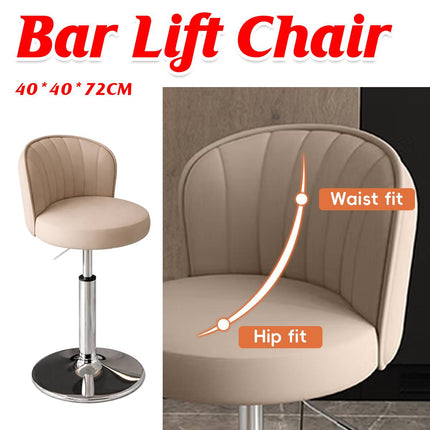 Adjustable Bar Stool with Backrest Swivel Gas Lift Kitchen Counter Chair