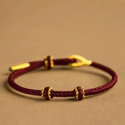 Hand-woven Knotted Red Rope Adjustable Size For Lovers Bracelet Jewelry Gifts