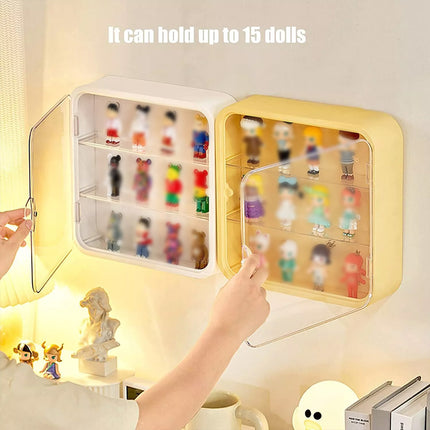 Wall Mounted Showcase Acrylic Figures Toys Display Case Dustproof Storage Box