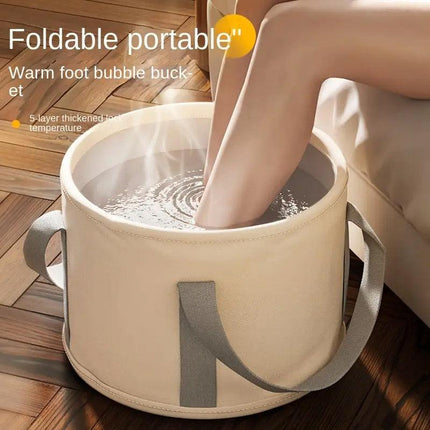 Collapsible Foot Soak Bucket Portable Insulated Foot Soak Bag for Relaxation