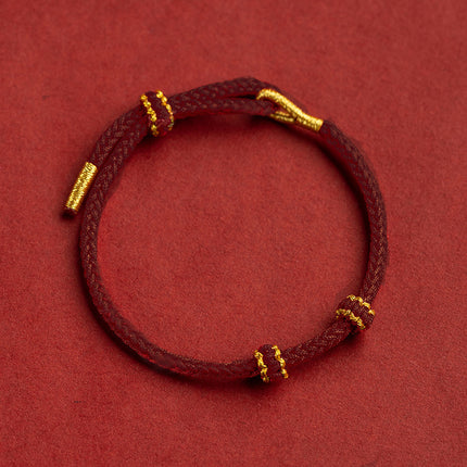 Hand-woven Knotted Red Rope Adjustable Size For Lovers Bracelet Jewelry Gifts
