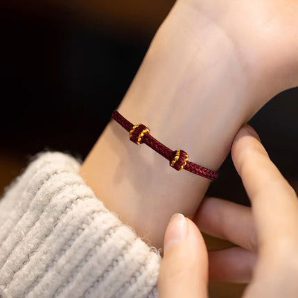Hand-woven Knotted Red Rope Adjustable Size For Lovers Bracelet Jewelry Gifts