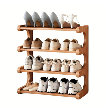 Small 4-Tier Shoe Rack Compact Shoe Storage Dustproof Space Saving Durable