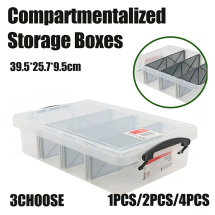 Compartment Storage Container Removable Dividers Clear Craft Tool Box