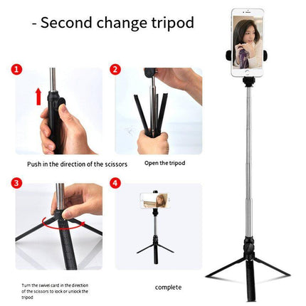 Bluetooth Unipod Selfie Stick Rotating Tripod Wireless Remote For Mobile Phone - Aimall