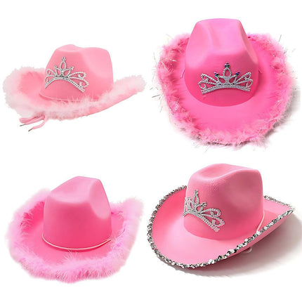 Pink Cowgirl Hat Cowboy Hat Felt Cowboy Costume Access Hat Play Dress Up Party