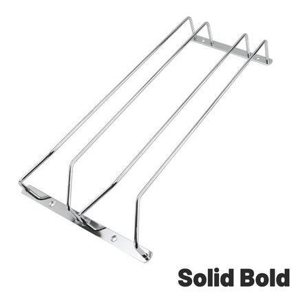 Stainless Steel Wine Glass Rack Double Row Hanging Cup Holder Cabinet Shelf