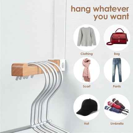 2PCS Over Door Clothes Hanger Folding Hook Closet Garment Storage Organizer