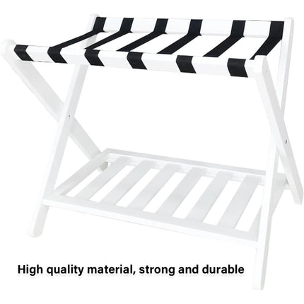 Foldable Luggage Rack Stand Portable Black Storage Shelf for Bedroom Travel