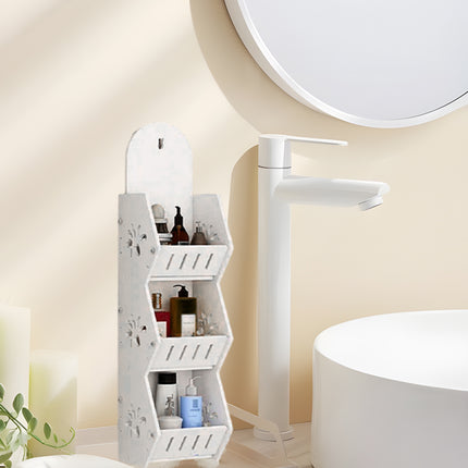 Bathroom Wall Mounted Multi Layer No Drill Storage Shelf Bathroom Organizing